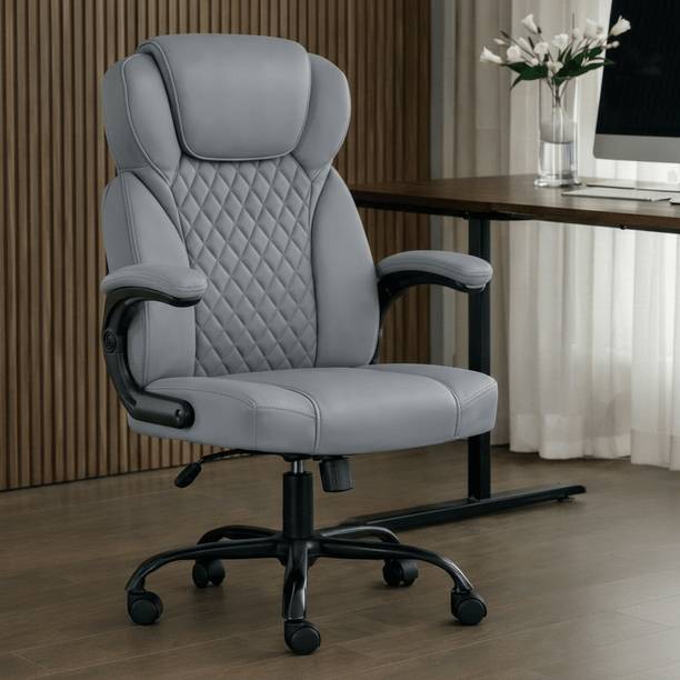 CHAIRTECH Nox High Back Ergonomic Adjustable Revolving Leatherette Office Executive Chair Leatherette Office Adjustable Arm Chair