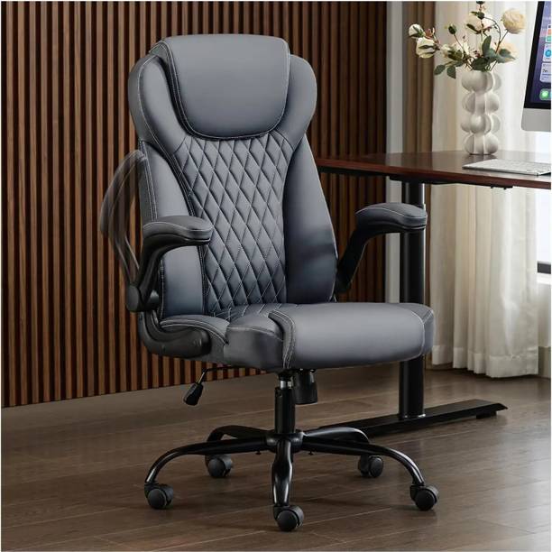 Makeseat 2 Years of Warranty | High Back | Ergonomic | Home & Office Leatherette Office Adjustable Arm Chair