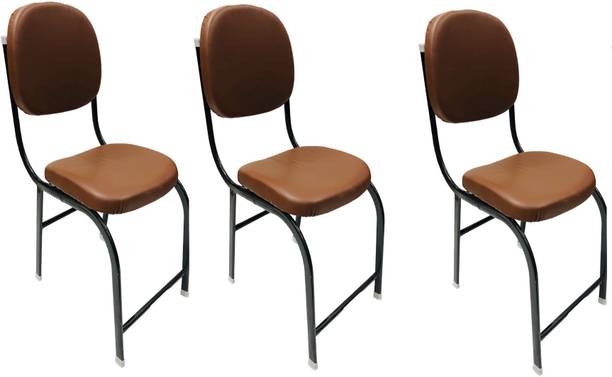 P P CHAIR Visitor Home Chair Without arm Rest with Iron Frame H Type cushioned seat chair Leatherette Office Visitor Chair