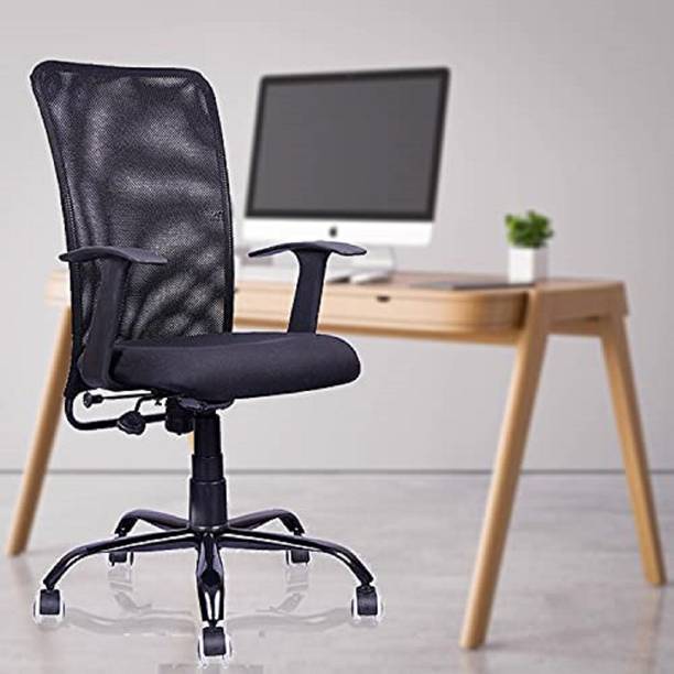 beaatho Florence Metal Base Mid Back Mesh Revolving Office Chair (4 Color Options) (Black). Mesh Office Executive Chair