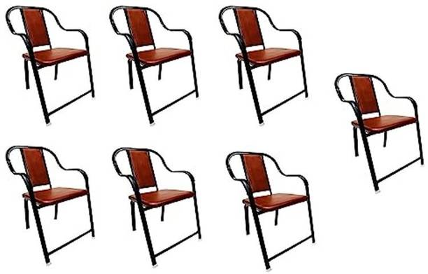 TARUN GRAMUDYOG cast iron visitor Chair without wheel for Home Office study reception Leatherette Office Arm Chair