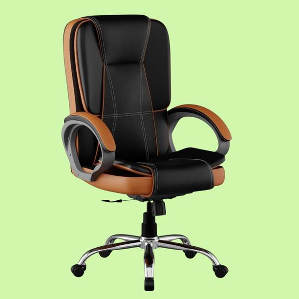 SHLINDIA Executive Office Chair Leatherette High Back Swivel Adjustable Computer Chair Leather Office Adjustable Arm Chair