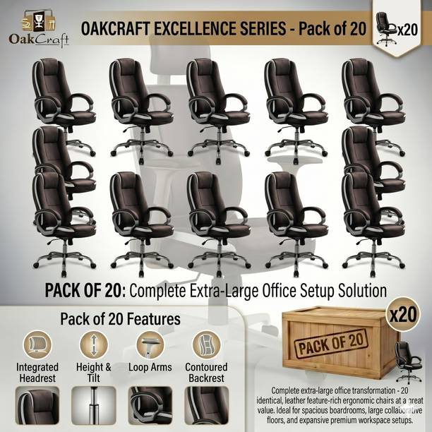 Oakcraft Luxury HIGH Back with Steel Base Leatherette Office Executive Chair