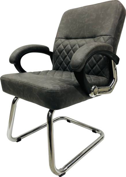 TARUN GRAMUDYOG Executive Visitor Chair without wheel for Home Office study Leatherette Office Arm Chair