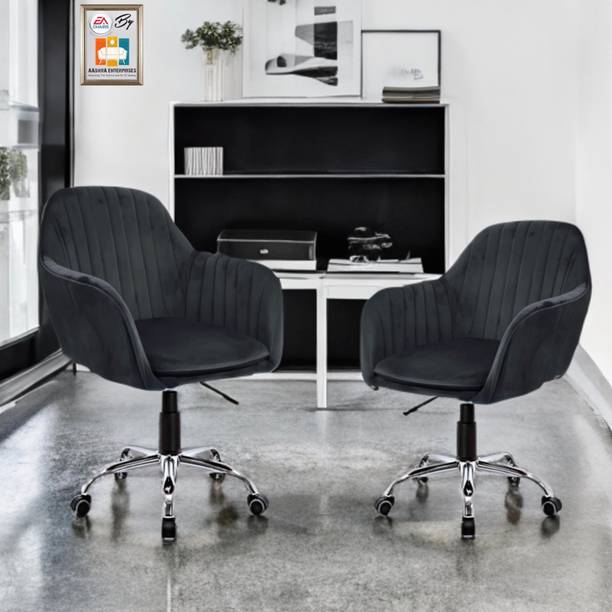 AASHRA ENTERPRISES Premium Revolving Velvet Office Chair with Hydraulic Height Adjustment Acrylic Office Conference Chair
