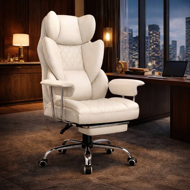 GTPLAYER High Back Ergonomic Leather Chair with Adjustable Height, Premium Reclining Leatherette Office Executive Chair