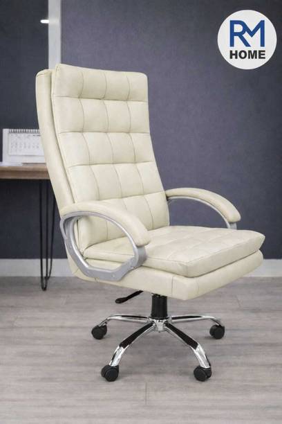 RM HOME RM Home Sera Premium Leather Boss Office Chair Leatherette Office Executive Chair