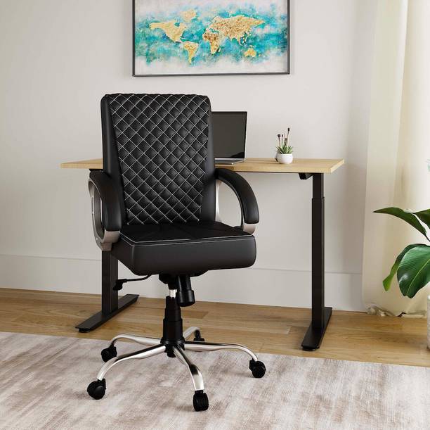 RM HOME Charlie Leatherette Office Arm Chair