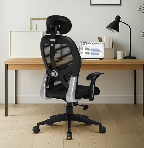 Da URBAN Prisma Black Revolving | Adjustable Headrest| Home & Office | Mesh Office Executive Chair