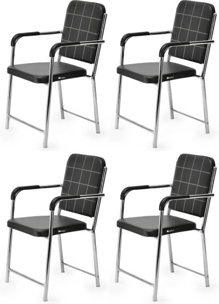 SOMRAJ Executive Visitor Office Chair with arm Rest Heavy duty frame Leatherette Office Visitor Chair