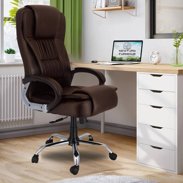 CLASSELA premium leatherette Boss revolving office chair with 3 yrs Parts Wrnty Leatherette Office Executive Chair