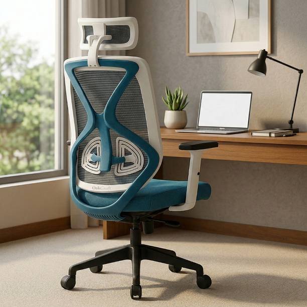 Oakcraft Hurricane Ergonomic High Back Chair with Synchro Tilt for Office & Home Use Mesh Office Adjustable Arm Chair