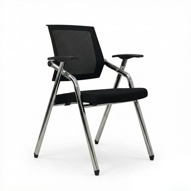 POLO Chrome-Frame Mesh Folding Study Chair with Cushion for Office, Home & kids Study Mesh Study Folding Chair