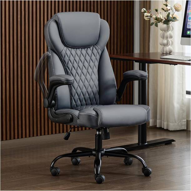 TECHSEAT ® 2 Years of Warranty | High Back Chair | Ergonomic | Home & Office Leatherette Office Adjustable Arm Chair