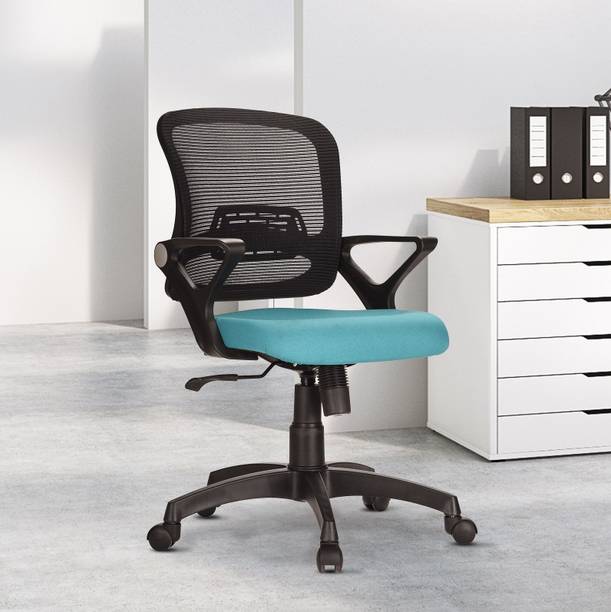 TEAL LOCA MB Mid Back Mesh Study/Office Executive Ergonomic Chair-Teal Green Fabric Office Arm Chair