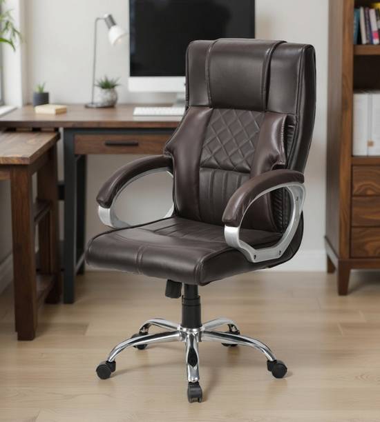 RATISON High Back Ergonomic Revolving Leatherette Office Executive Chair Leatherette Office Arm Chair