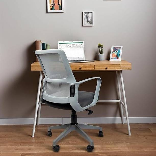 Newturn Elanzo Mid Back Ergonomic Work from home/Office/Chair with 2 yrs parts Wrty Mesh Office Adjustable Arm Chair