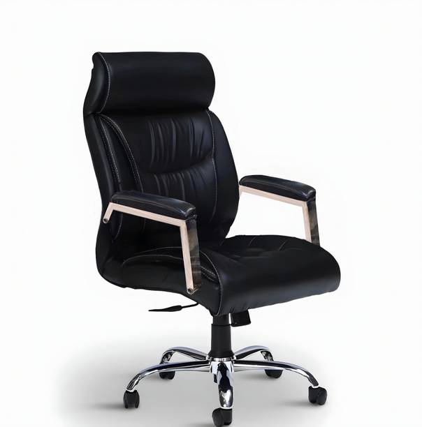 AASHRA ENTERPRISES E.A L-43 Hybrid Back Boss Chair For Extra Comfort High Density Premium ERGONOMIC Leatherette Office Stacking Chair