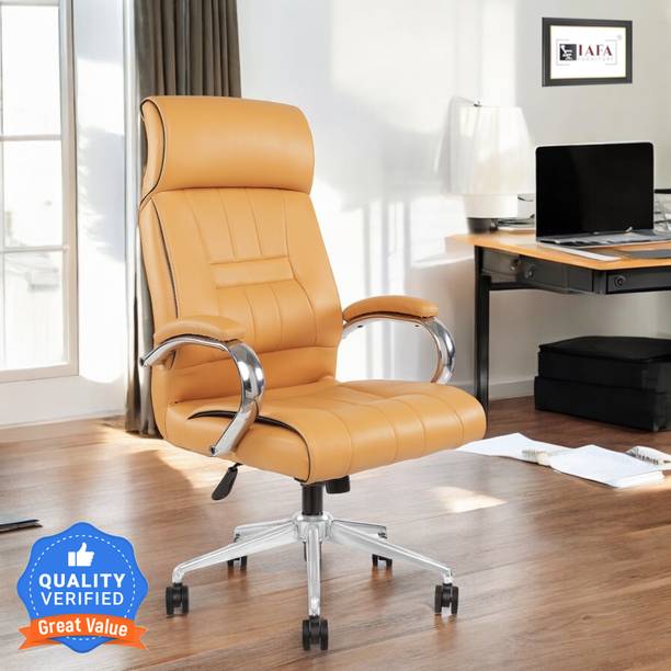 IAFA Roxx High Back Ergonomic Boss Chair With Revolving Wheel Leatherette Office Executive Chair