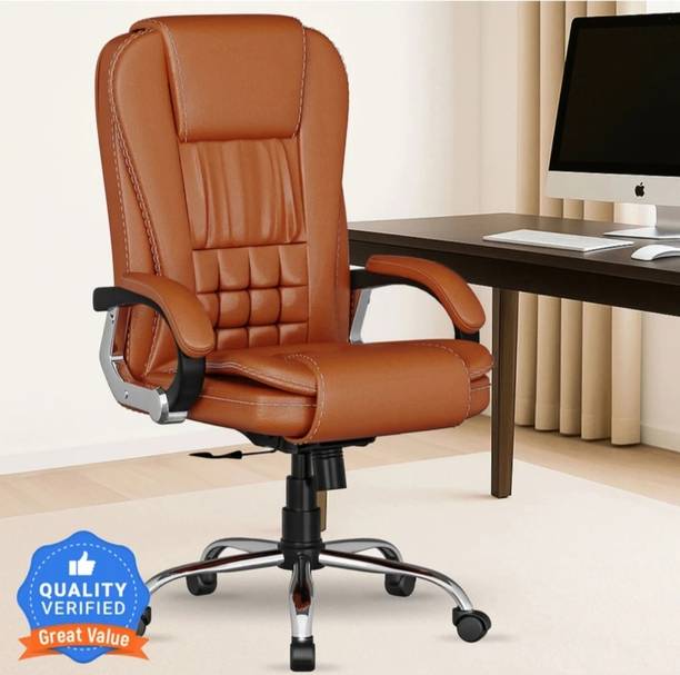 DPI A47 Office Boss Designer Chair PP Chrome Arms High Back Executive Chair Leatherette Office Arm Chair