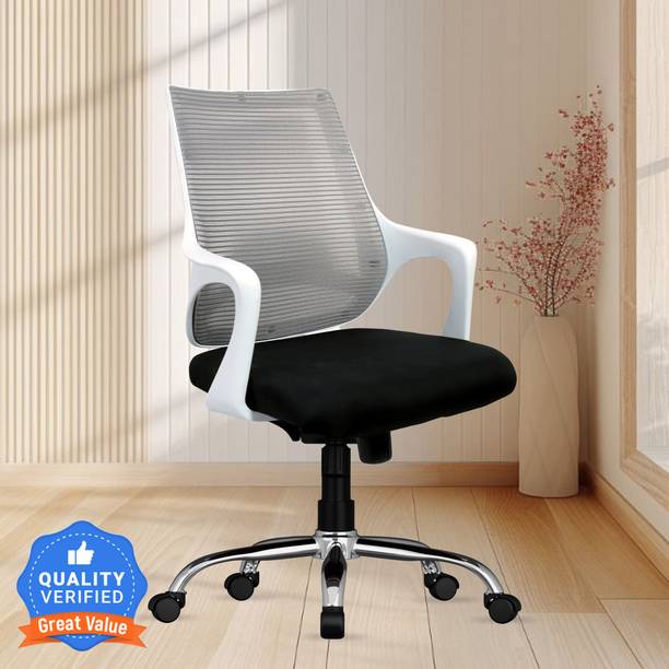 CRATVZ TAURO Medium Back Ergonomic Chair with 3 Years Warranty, Home Desk Office Chair, Mesh Office Executive Chair