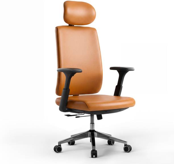 Frido Ergoluxe Studio Chair Comfortable for Office Long-Hour Sitting with 135° Recline Leather Office Adjustable Arm Chair