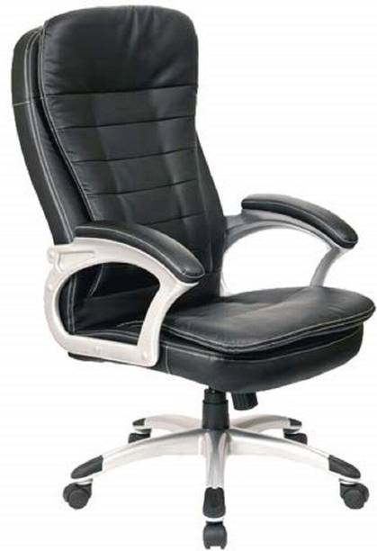 NVE Leather Executive Solid High Back Office Chair Movable Office Chair Black Leather Office Executive Chair