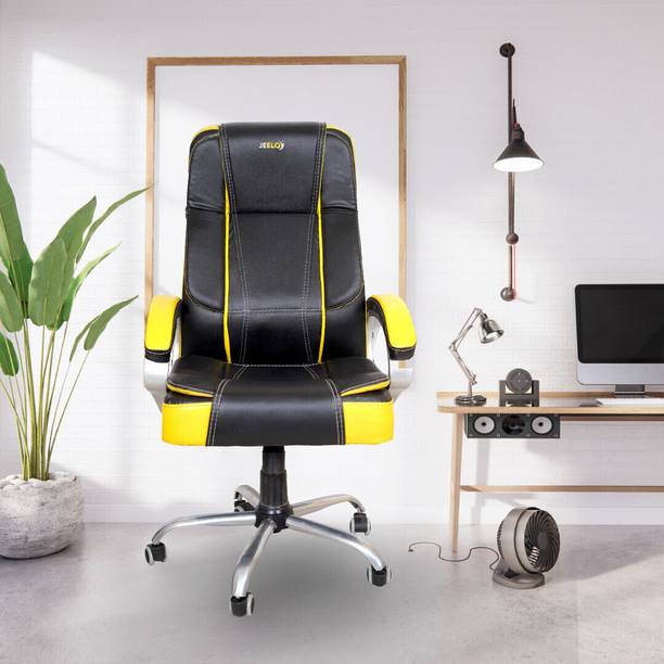 Jeelo Spectrum Executive High Back Chair | Durable-HeavyDuty Cushion Seat Boss Chair | Leatherette Office Adjustable Arm Chair