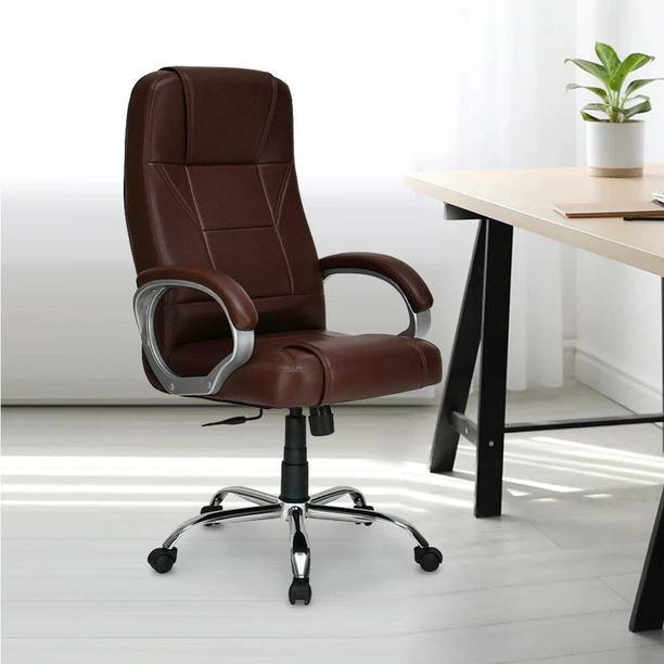 Nilkamal Mega High Back Ergonomic | Adjustable Height | Swivel | Executive Leatherette Office Arm Chair