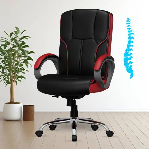Flipkart Perfect Homes Chair, Office Chair, Study Chair, 3 Years Warranty Leatherette Office Adjustable Arm Chair