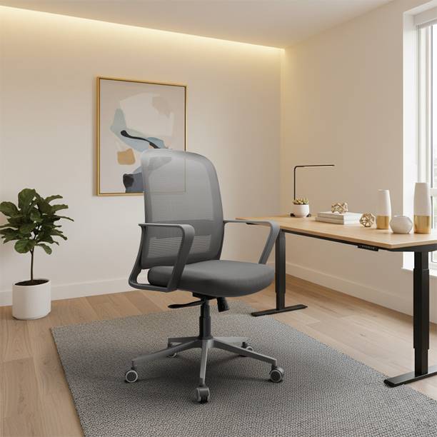 Vergo Empower Mid Back Ergonomic Chair, Swivel, Recline, Nylon Base, Home, Study Mesh Office Arm Chair