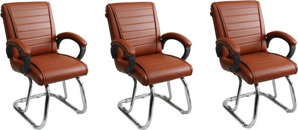 APPLE FURNITURE Luxury Chair Office Chair Visitor Study Desk Chair Made of Heavy Steel Frame Leatherette Office Arm Chair