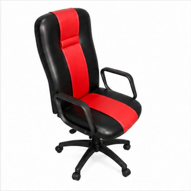 Luxaura furnitures Perfect Homes Ergonomic Boss Office Chair with Padded Seat Full-Grain Leather Office Adjustable Arm Chair