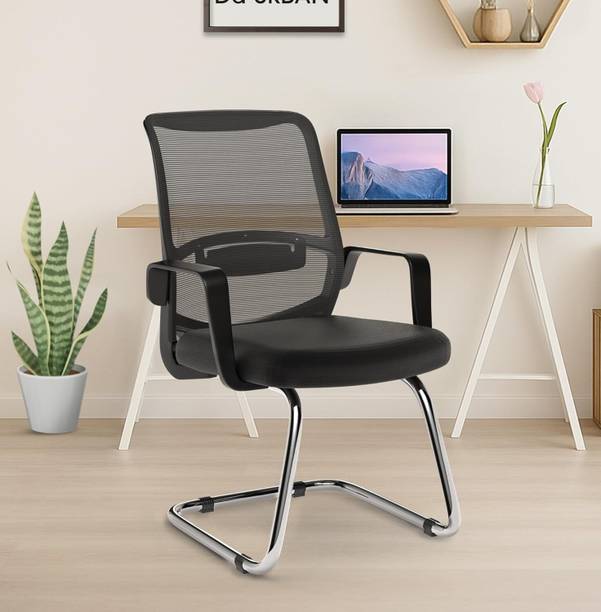 Da URBAN Dysen Black Mesh Mid Back | Ergonomic | Heavy Duty Frame | Study Chair | Mesh Office Visitor Chair