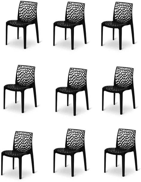 SOMRAJ Dining Plastic Chair Designer Web Plastic Living Room Indoor Outdoor Chair Plastic Dining Chair