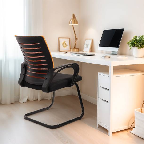 Comfort Mantra Ergonomic Office Chair Mid Back with Armrest Fabric Office Visitor Chair