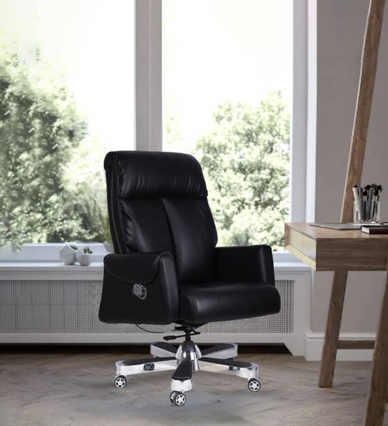 ardasinterior Endeavour Leatherette High Back Office Chair in Black Colour Leatherette Office Adjustable Arm Chair