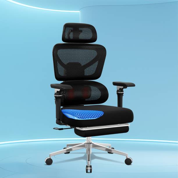The Sleep Company Tranquo Massager Ergonomic Office Chair with SmartGRID, 4D Armrests,135° Recline Mesh Office Executive Chair