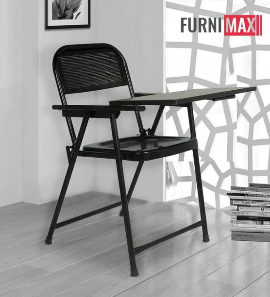 FURNIMAX Folding Study Chair With Breathable Perforated Seat & Adjustable Writing Pad Fabric Study Folding Chair