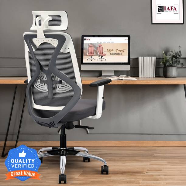 IAFA Ergolux High Back Ergonomic Office Chair with Ad Heavy Duty Metal Base Mesh Office Adjustable Arm Chair