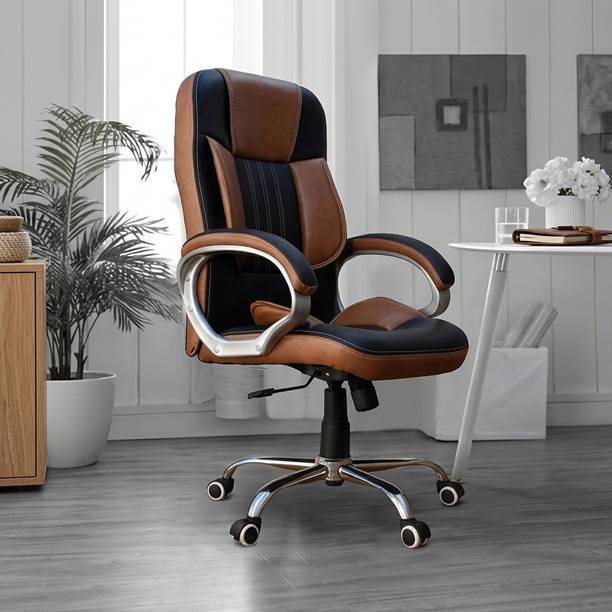 Palarial High-Back Ergonomic Office Chair with Dual-Tone, Lumbar Support Leatherette Office Executive Chair