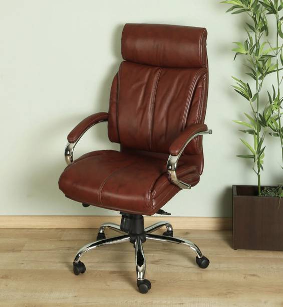 ardasinterior Alpha Leatherette High Back Executive Chair in Burgandy Colour Leatherette Office Adjustable Arm Chair