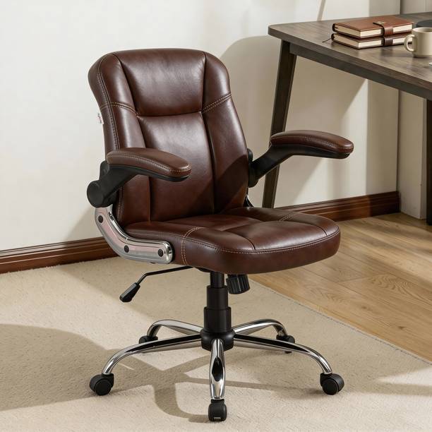 SEATFIT Ergo Adjust M51 Mid-Back Leatherette Office Chair with Adjustable Arms Leatherette Office Executive Chair