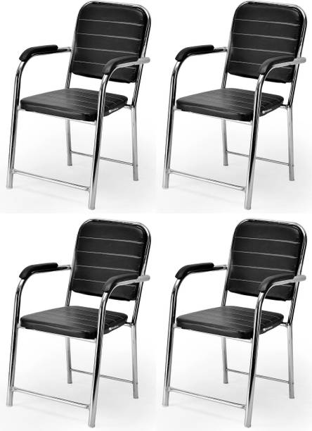 SOMRAJ Study Home reception office visitor Chair| With Arms | Heavy Duty Frame Leatherette Office Visitor Chair