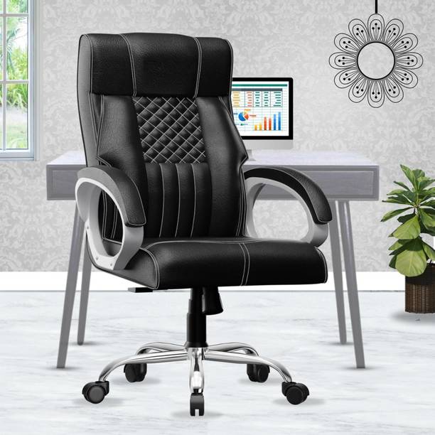 HussainFuniture Office Chair High Back Revolving, Executive Chair for Office Leatherette Office Adjustable Arm Chair