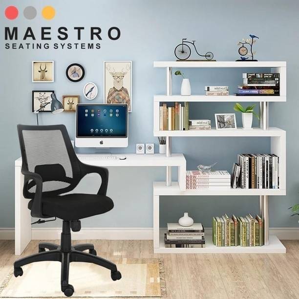 MAESTRO Office chair And Home,360 Degree Rotating Fabric Fabric Office Arm Chair