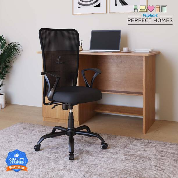 Flipkart Perfect Homes Mid Back Revolving Breathable Mesh Fabric Visitor Office Ergonomically Mesh Office Executive Chair