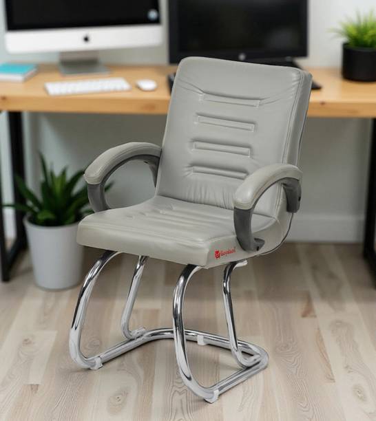 Goyal Steel & Furniture Industries Budget-Friendly Guest Chair Home Office chair Comfortable Cushion Visitor Chair Leatherette Office Arm Chair