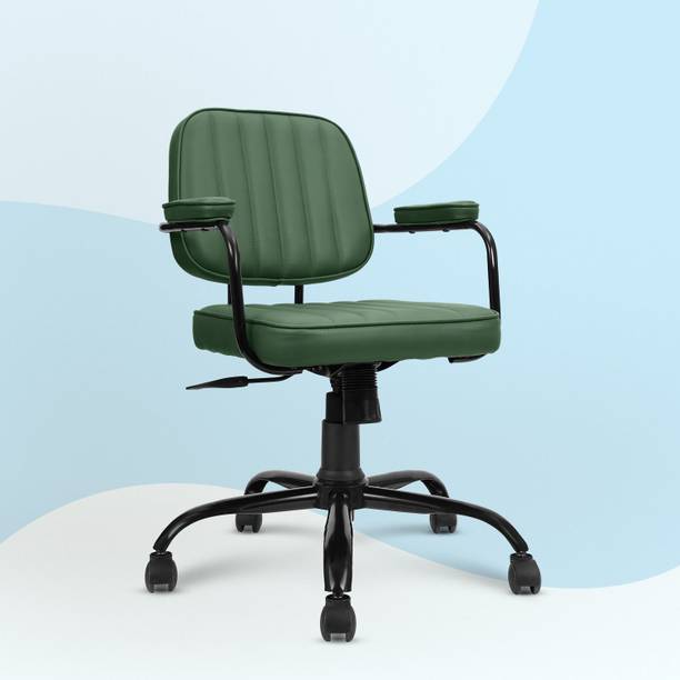Vergo Mind Ergonomic Chair, Swivel Revolving, Metal Base, Home, Office, Desk, Students Leatherette Study Arm Chair