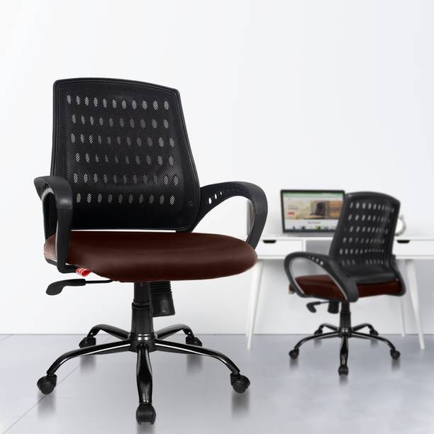 Rose Designer Chairs Blazia Mesh Mid-Back Ergonomic Office Chair | 3 Years Warranty Included | Mesh, Fabric Office Arm Chair